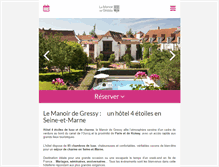 Tablet Screenshot of hotel-manoir-gressy.com
